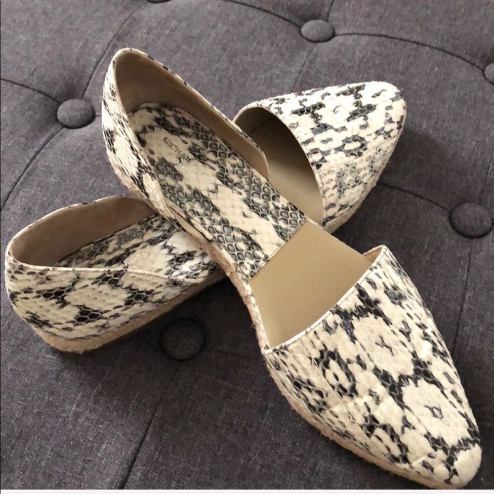 Michael Kors Snakeskin Flats 9.5 FITS LIKE 8.5